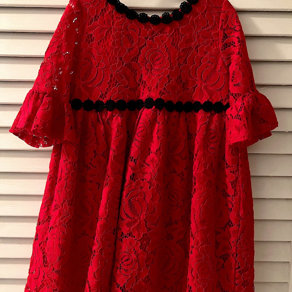 GUC Kate Spade 4T red, lace dress.